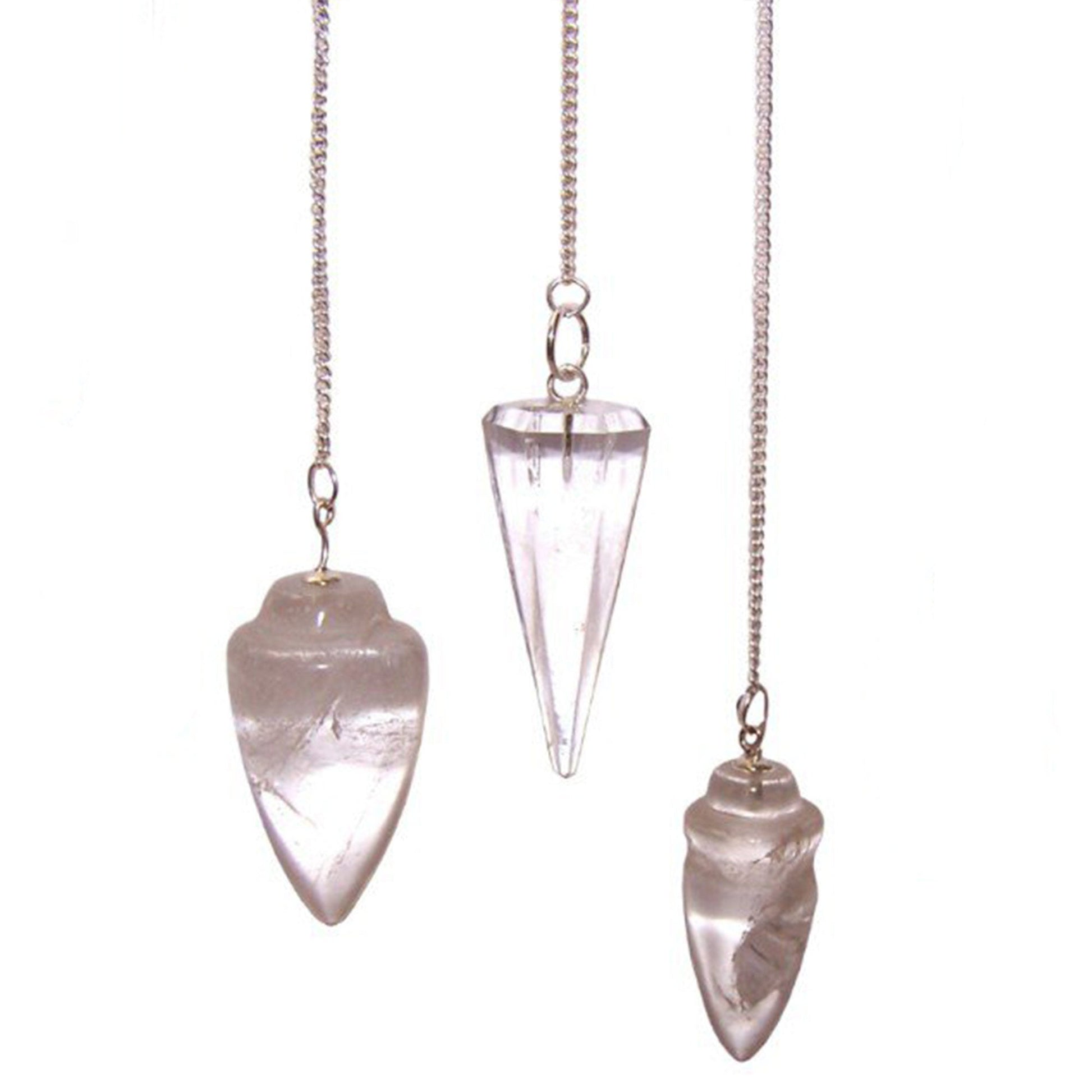 1 x Random Handmade Magic Radiesthesia Pendulum - Rock Quartz Gemstone product packaging on clean background from Quintessential Holistic Health Ltd