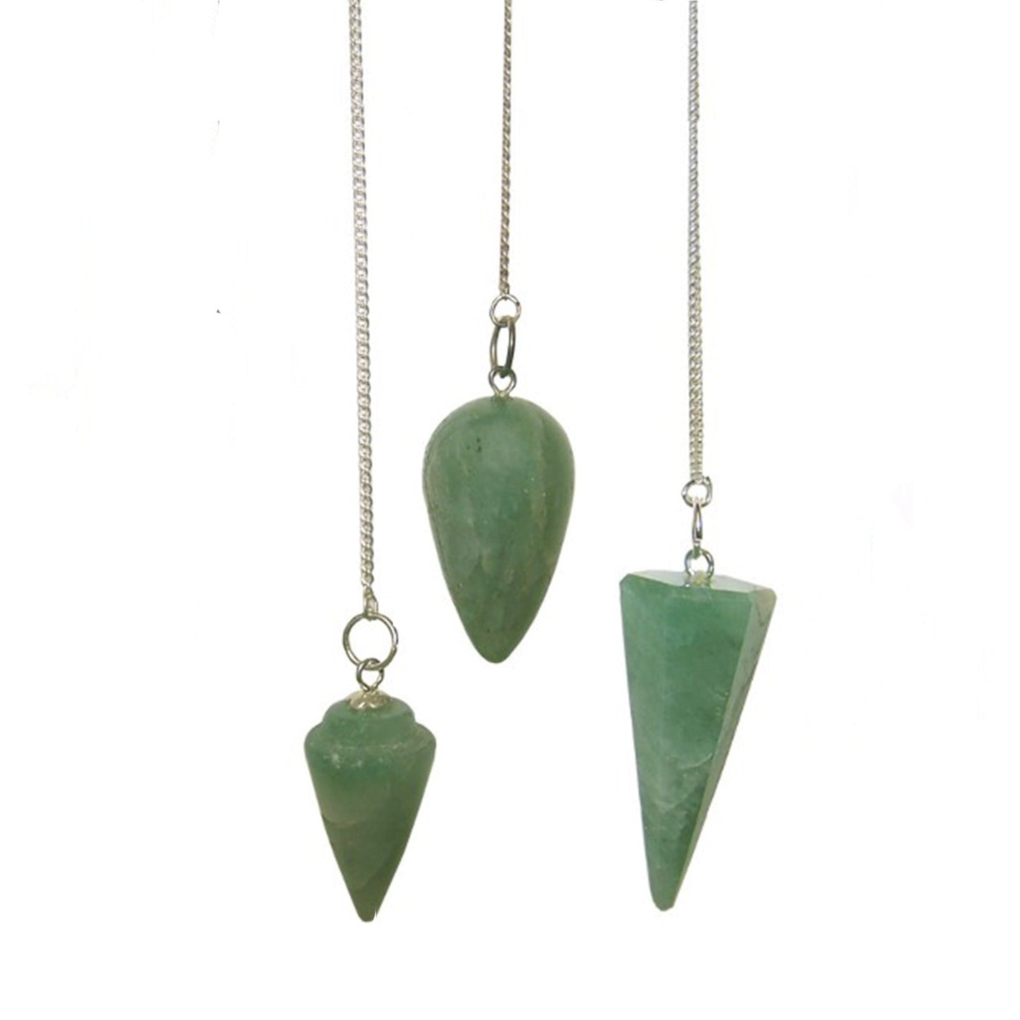 1 x Random Handmade Magic Radiesthesia Pendulum - Green Aventurine Gemstone product packaging on clean background from Quintessential Holistic Health Ltd