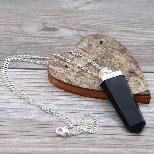Flat Pencil Gemstone Unisex Pendant