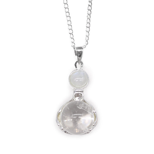 Gemstone Healing Hands Pendant Necklace - Rock Quartz product packaging on clean background from Quintessential Holistic Health Ltd