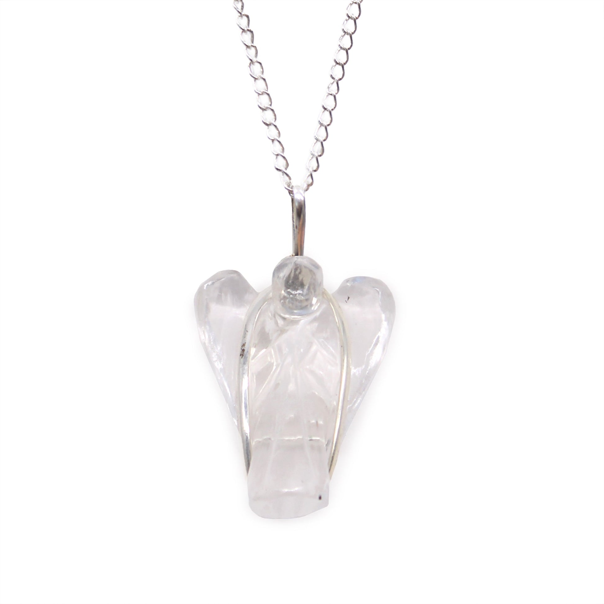 Gemstone Guardian Angel Pendant Necklace - Rock Quartz product packaging on clean background from Quintessential Holistic Health Ltd