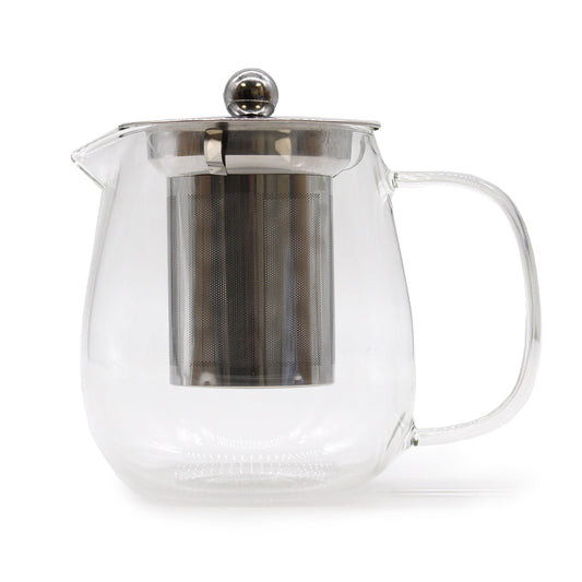 550ml Contemporary Glass Infuser Teapot product packaging on clean background from Quintessential Holistic Health Ltd