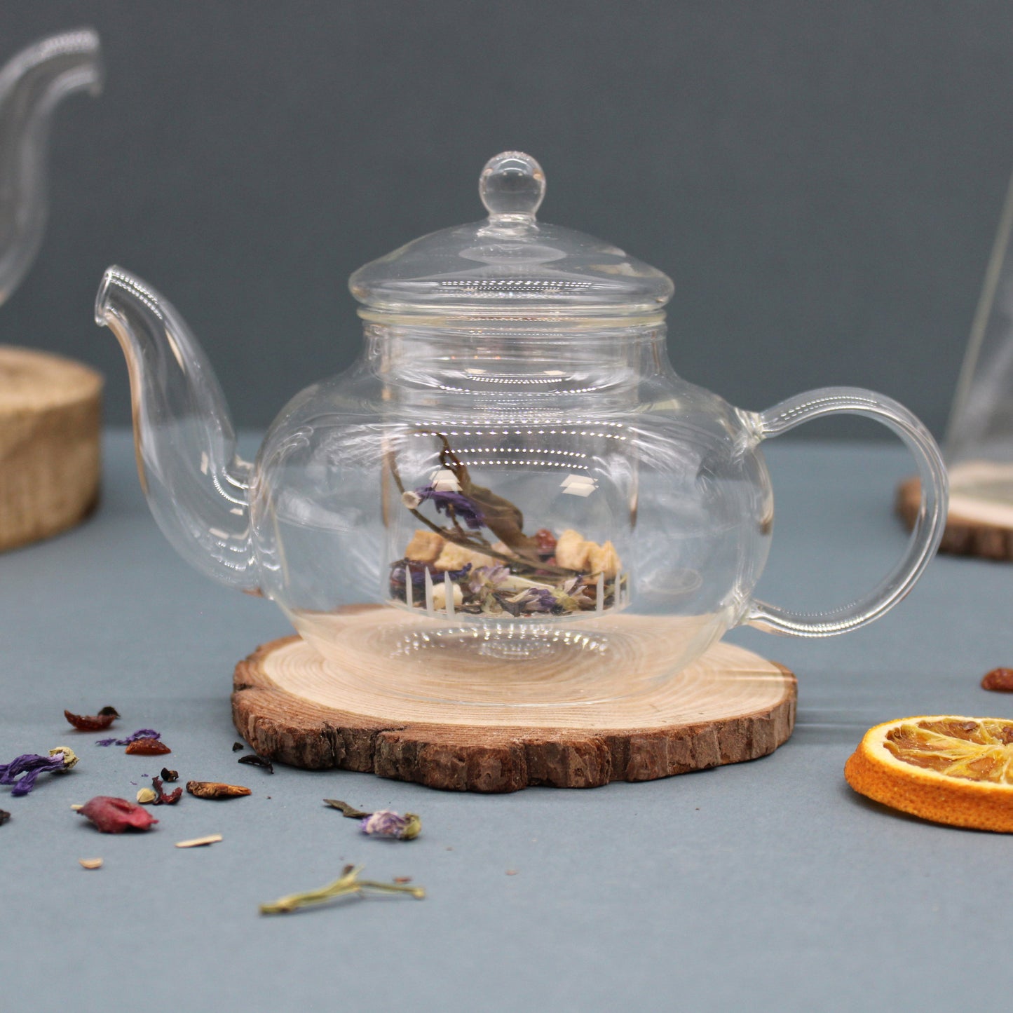 400ml Round Pearl Glass Infuser Teapot product packaging on clean background from Quintessential Holistic Health Ltd