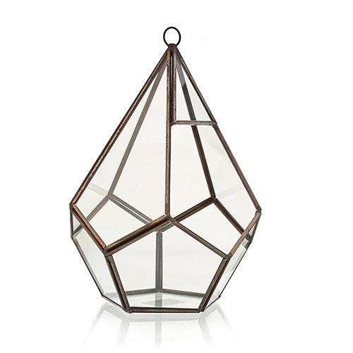Glass and Brass Terrarium - Pentagon - main product image from Quintessential Holistic Health Ltd UK