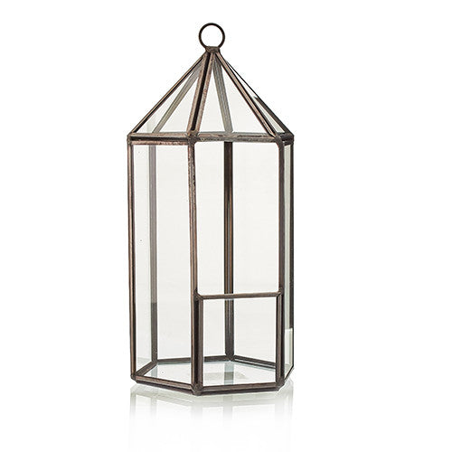 Glass and Brass Terrarium - Lantern - main product image from Quintessential Holistic Health Ltd UK