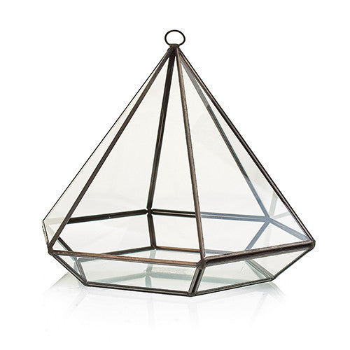 Glass and Brass Terrarium - Large - Diamond - main product image from Quintessential Holistic Health Ltd UK