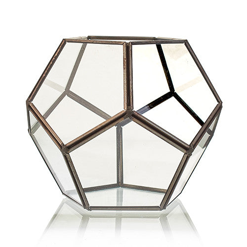 Glass and Brass Terrarium - Octagon - main product image from Quintessential Holistic Health Ltd UK