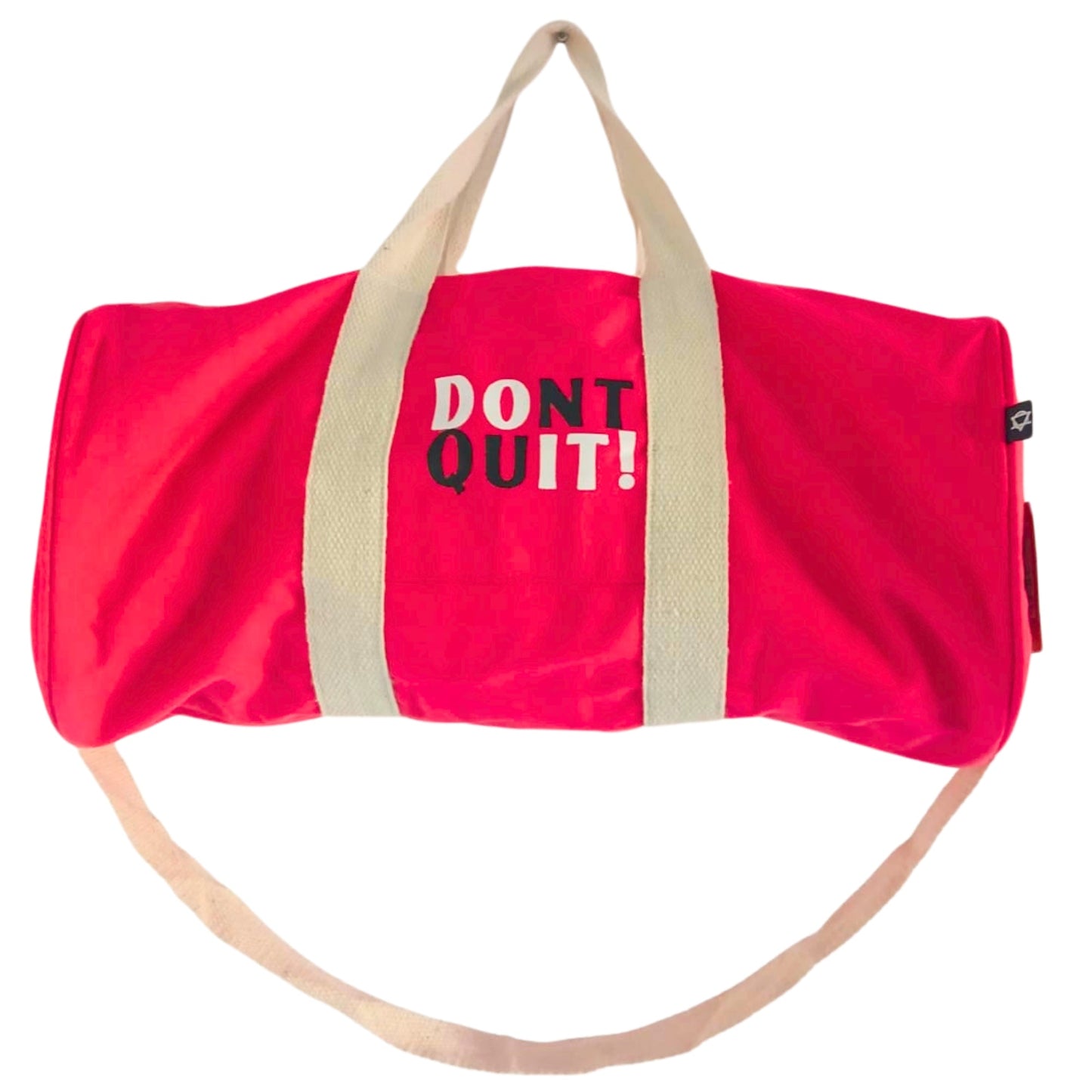 Eco-Friendly 100% Gym Bag - Don't Quit / Cherry Pink product packaging on clean background from Quintessential Holistic Health Ltd