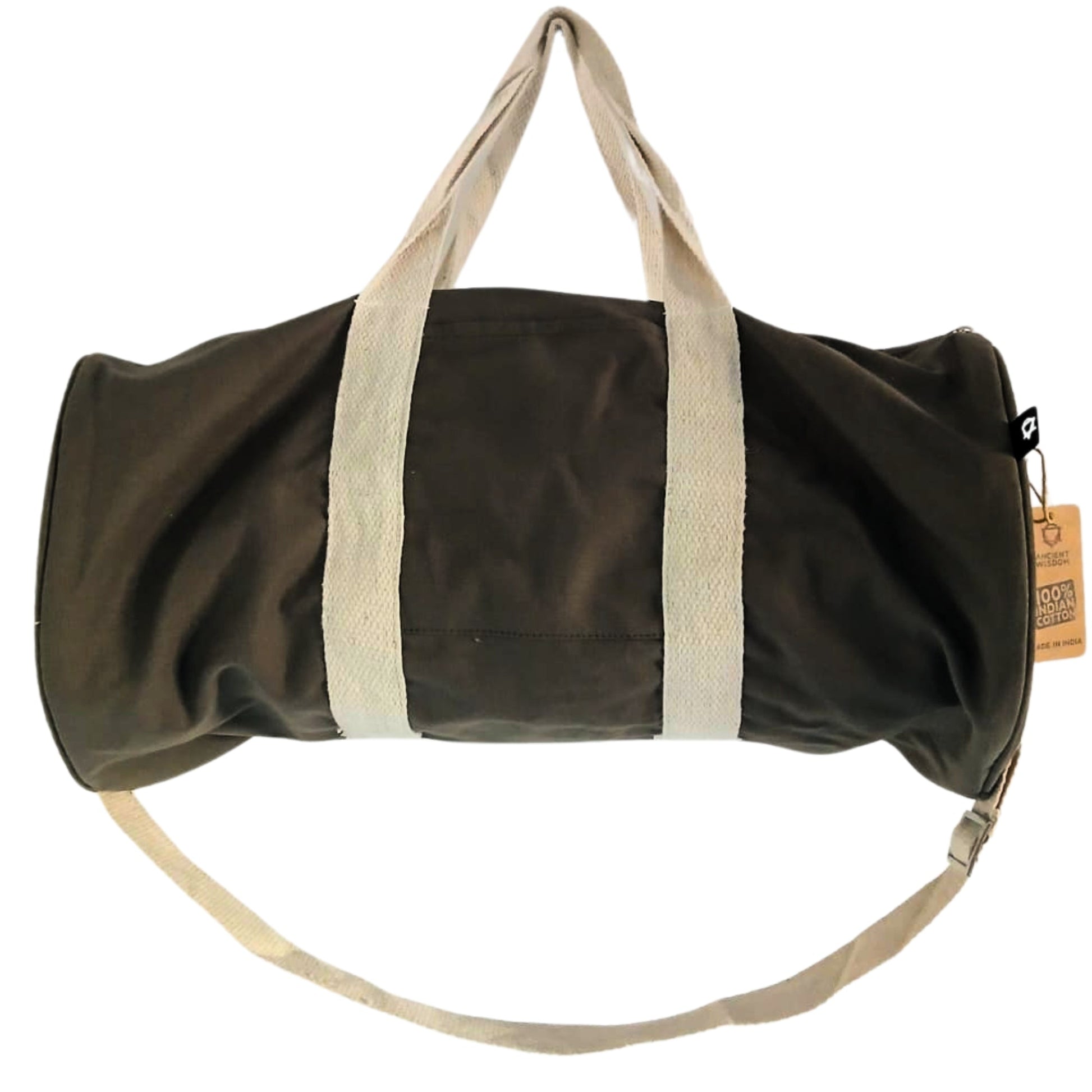 Eco-Friendly 100% Gym Bag - Don't Quit / Olive product packaging on clean background from Quintessential Holistic Health Ltd