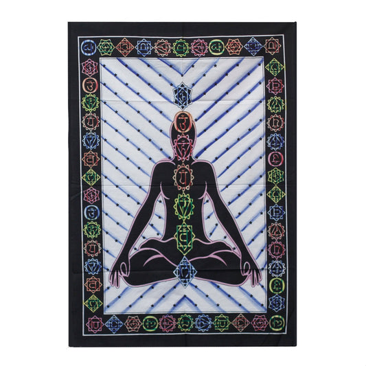 Hand Brushed Cotton Wall Art - Lotus Pose - Chakra - main product image from Quintessential Holistic Health Ltd UK