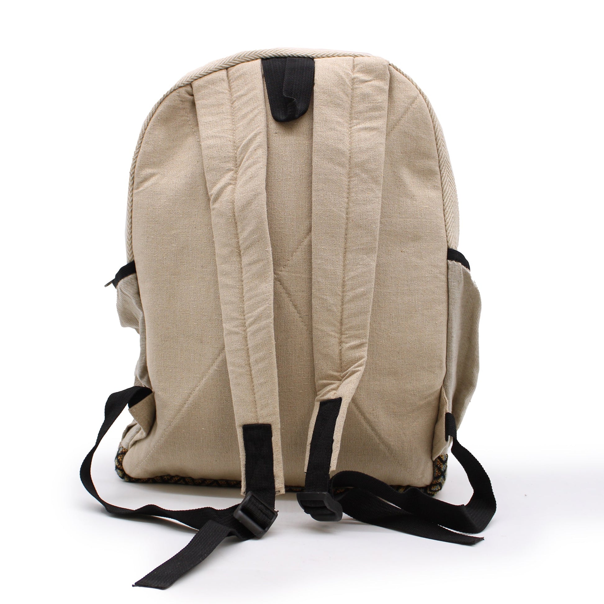 Eco-Friendly Hemp and Cotton Backpack - Large / Rope and Pockets / Random Colour product packaging on clean background from Quintessential Holistic Health Ltd
