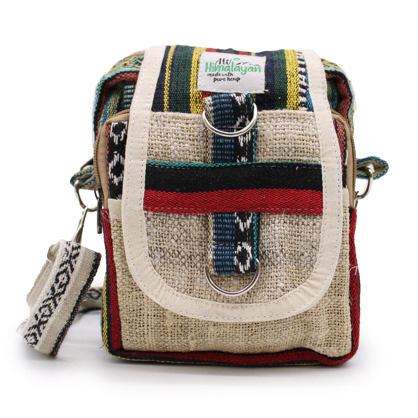 Eco-Friendly Hemp and Cotton Travel Bag - Multicolour product packaging on clean background from Quintessential Holistic Health Ltd
