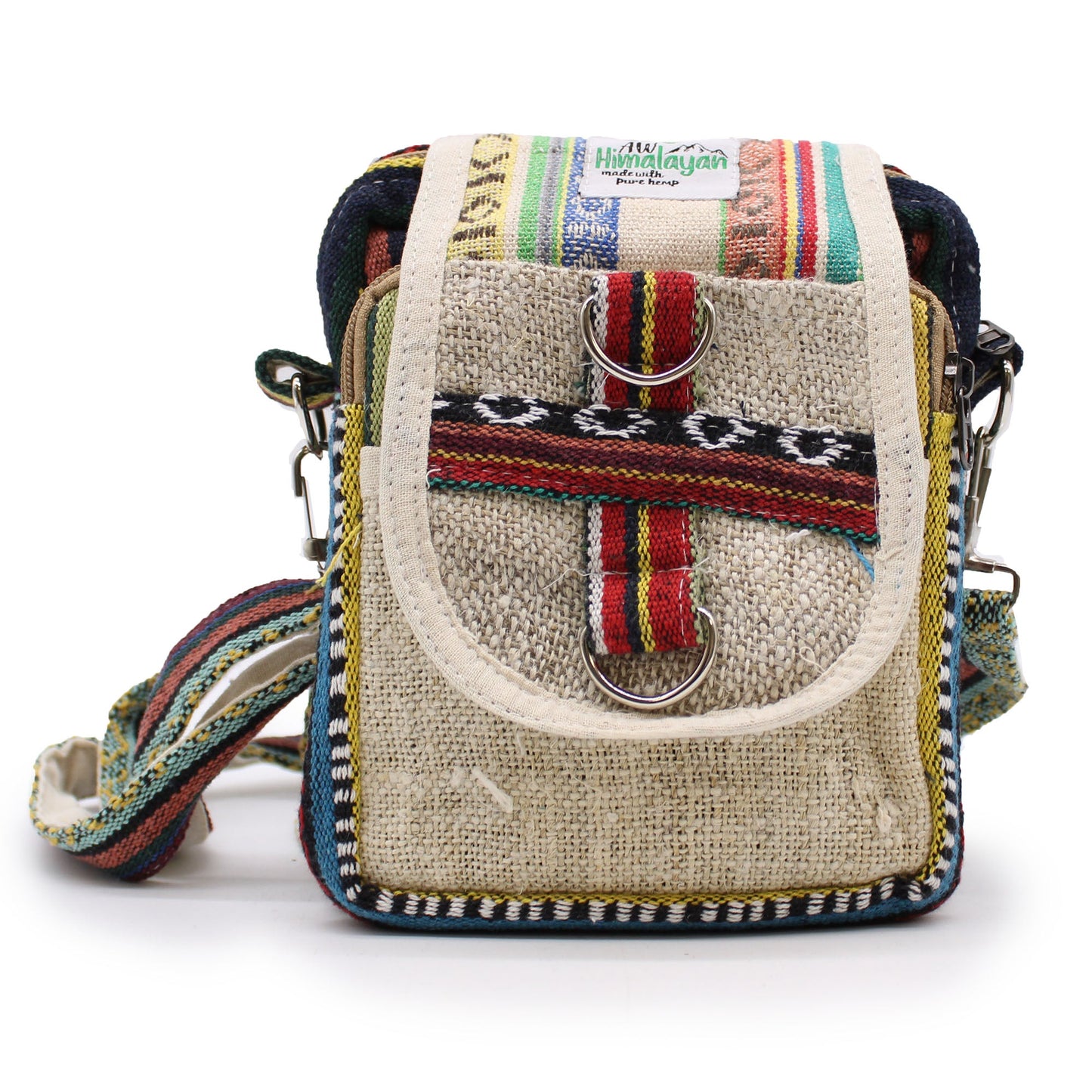 Eco-Friendly Hemp and Cotton Travel Bag - Multicolour product packaging on clean background from Quintessential Holistic Health Ltd