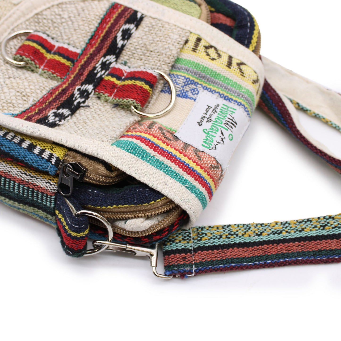 Eco-Friendly Hemp and Cotton Travel Bag - Multicolour product packaging on clean background from Quintessential Holistic Health Ltd