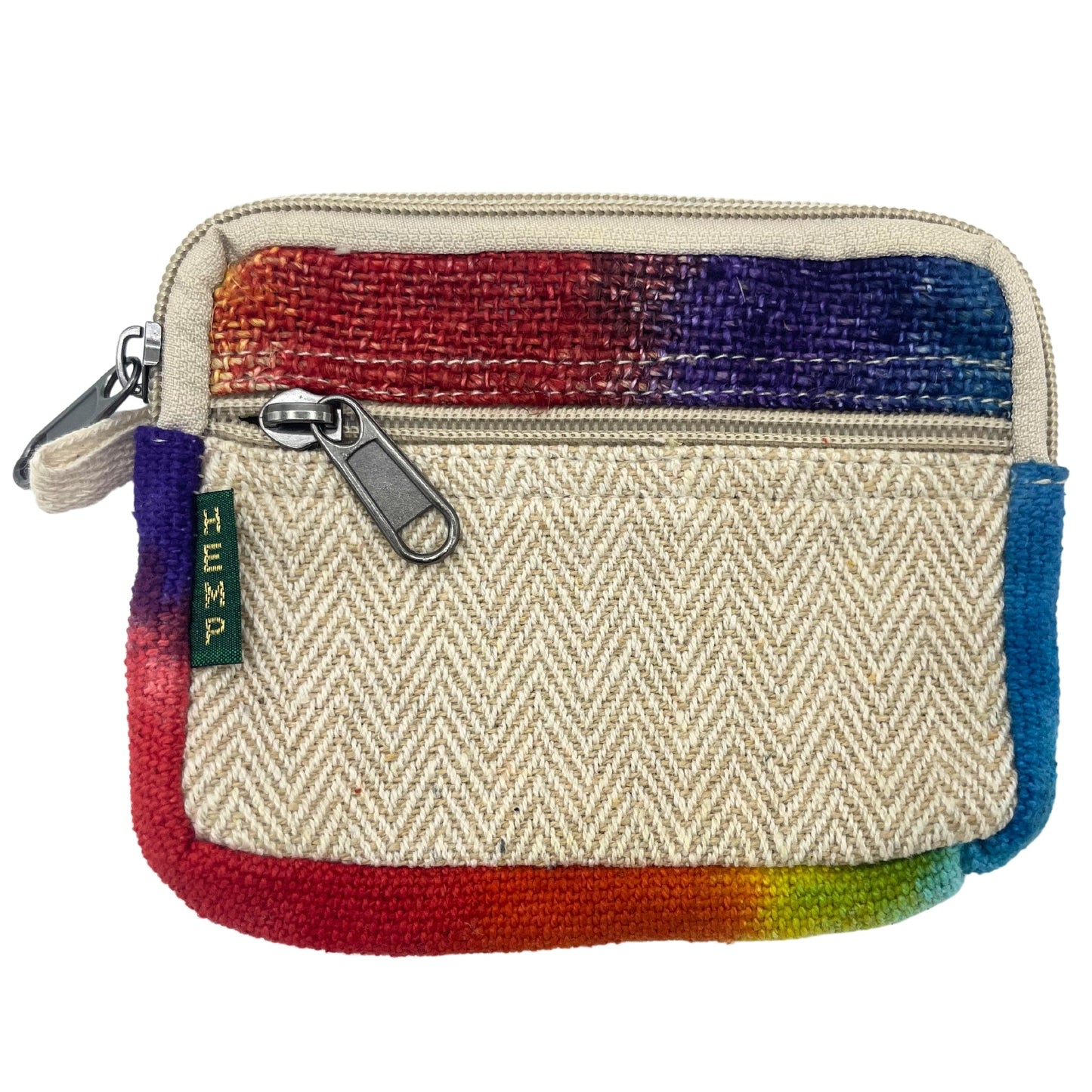 Eco-Friendly Hemp and Cotton Tie Dyed Pouch Wallet or Purse product packaging on clean background from Quintessential Holistic Health Ltd