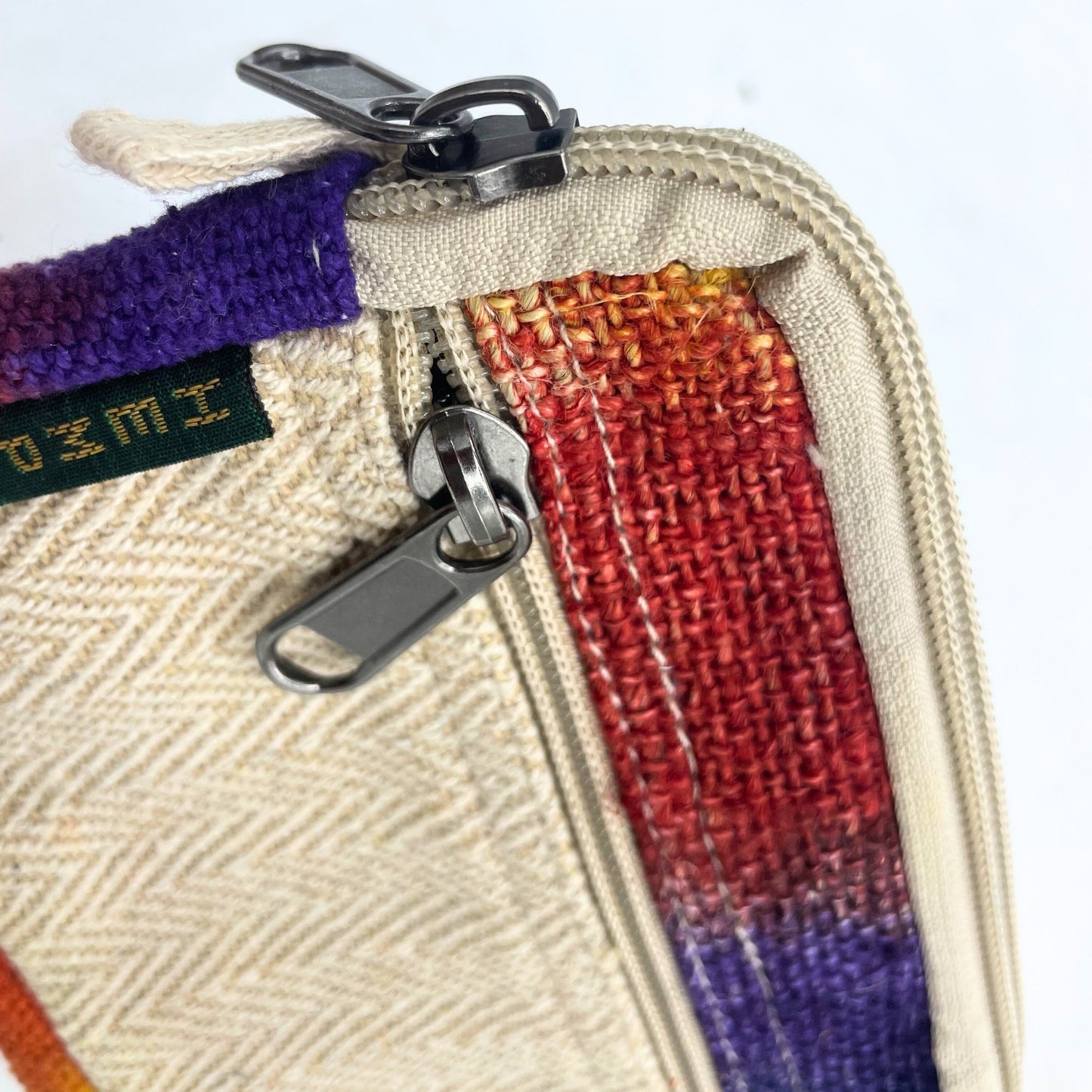 Eco-Friendly Hemp and Cotton Tie Dyed Pouch Wallet or Purse product packaging on clean background from Quintessential Holistic Health Ltd