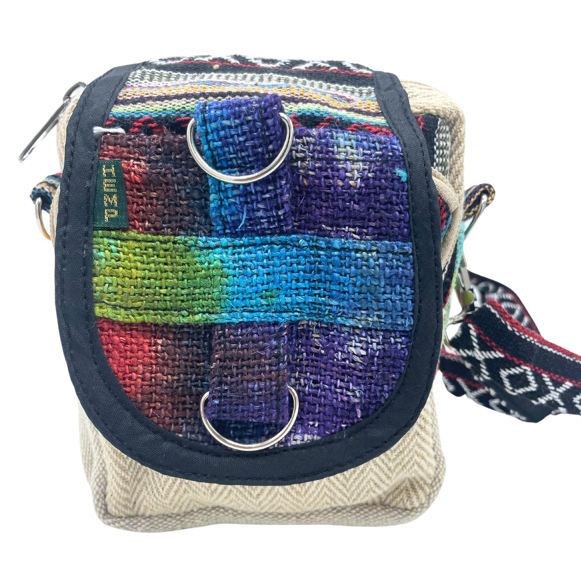 Eco-Friendly Hemp and Cotton Messenger Bag - Tie Dyed product packaging on clean background from Quintessential Holistic Health Ltd