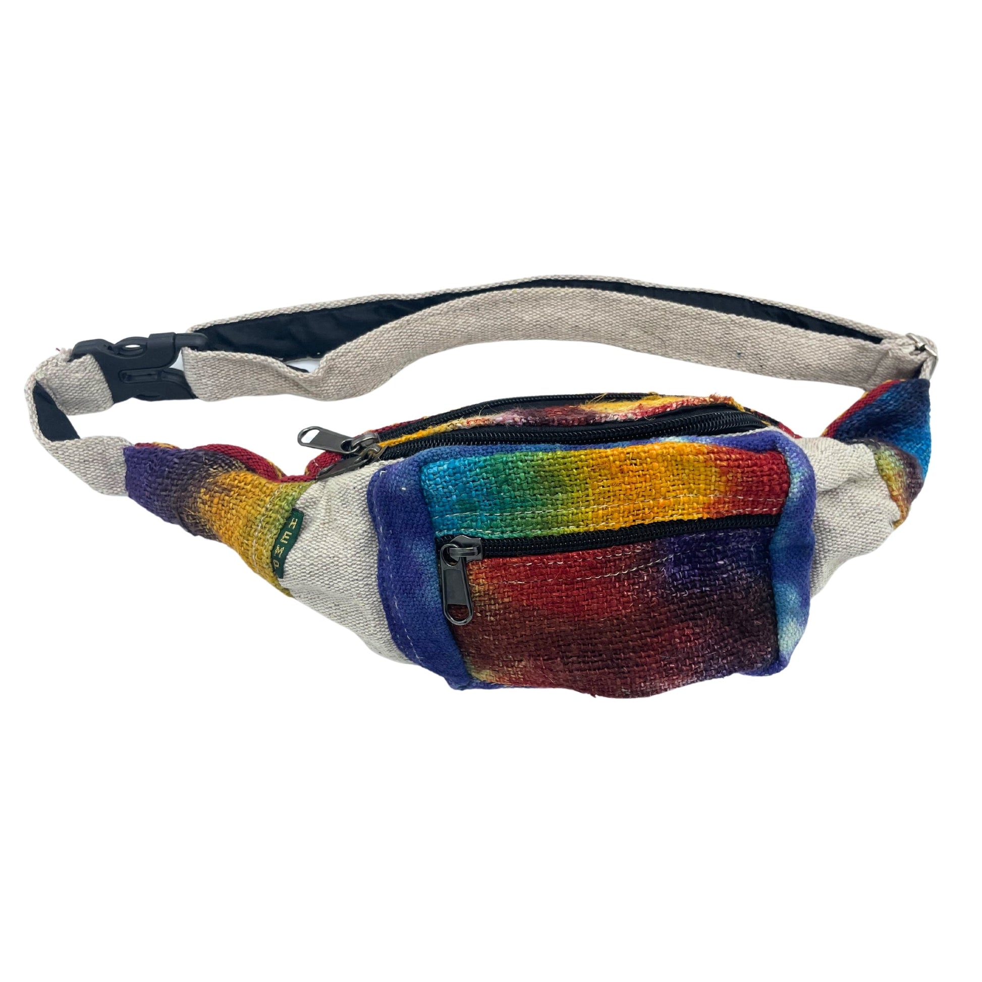 Eco-Friendly Hemp and Cotton Tie Dyed Bumbag product packaging on clean background from Quintessential Holistic Health Ltd