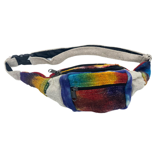 Eco-Friendly Hemp and Cotton Tie Dyed Bumbag product packaging on clean background from Quintessential Holistic Health Ltd