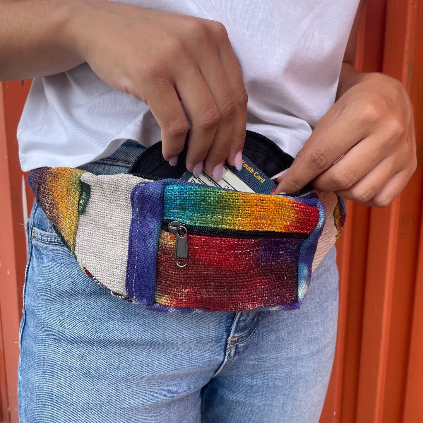 Eco-Friendly Hemp and Cotton Tie Dyed Bumbag product packaging on clean background from Quintessential Holistic Health Ltd