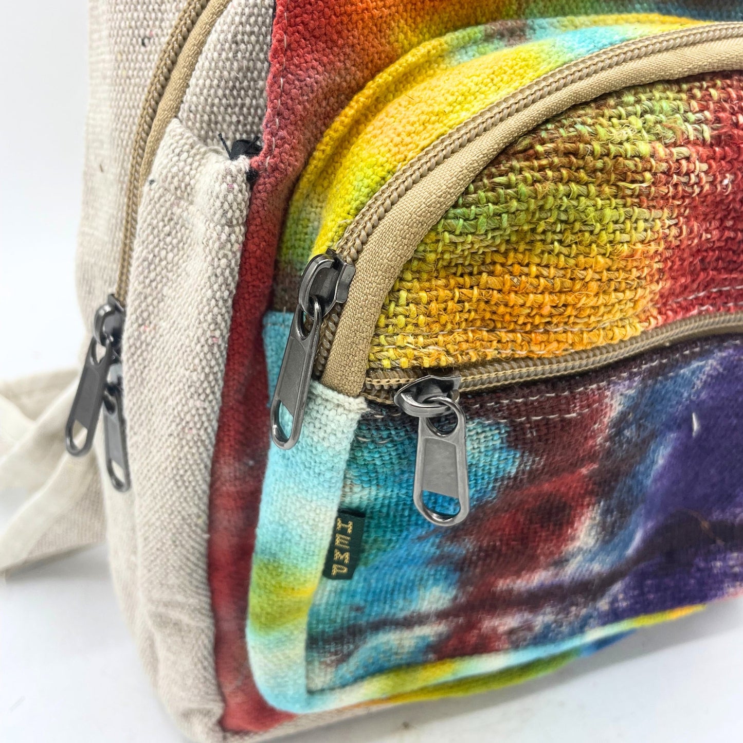 Eco-Friendly Tie Dyed Hemp and Cotton Bag - Sling product packaging on clean background from Quintessential Holistic Health Ltd