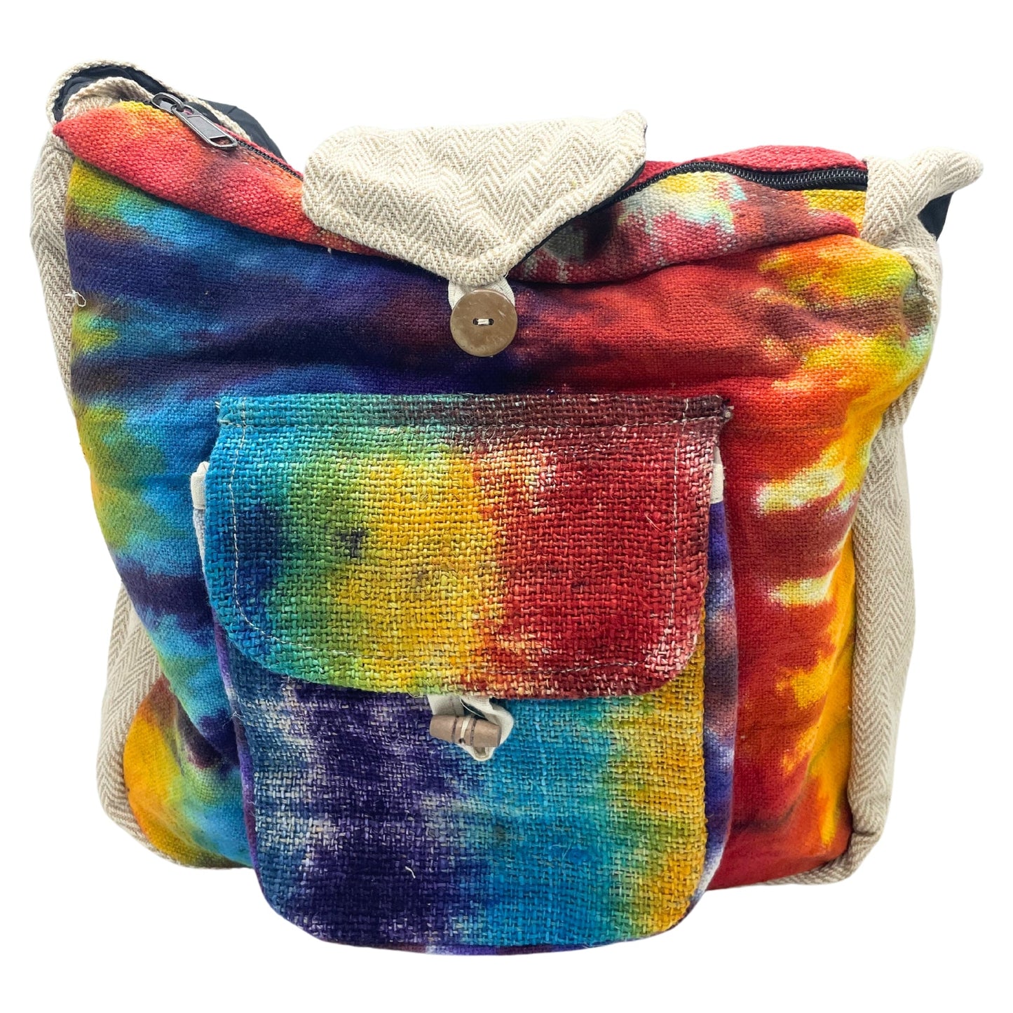 Eco-Friendly Tie Dyed Hemp and Cotton Bag - Study product packaging on clean background from Quintessential Holistic Health Ltd