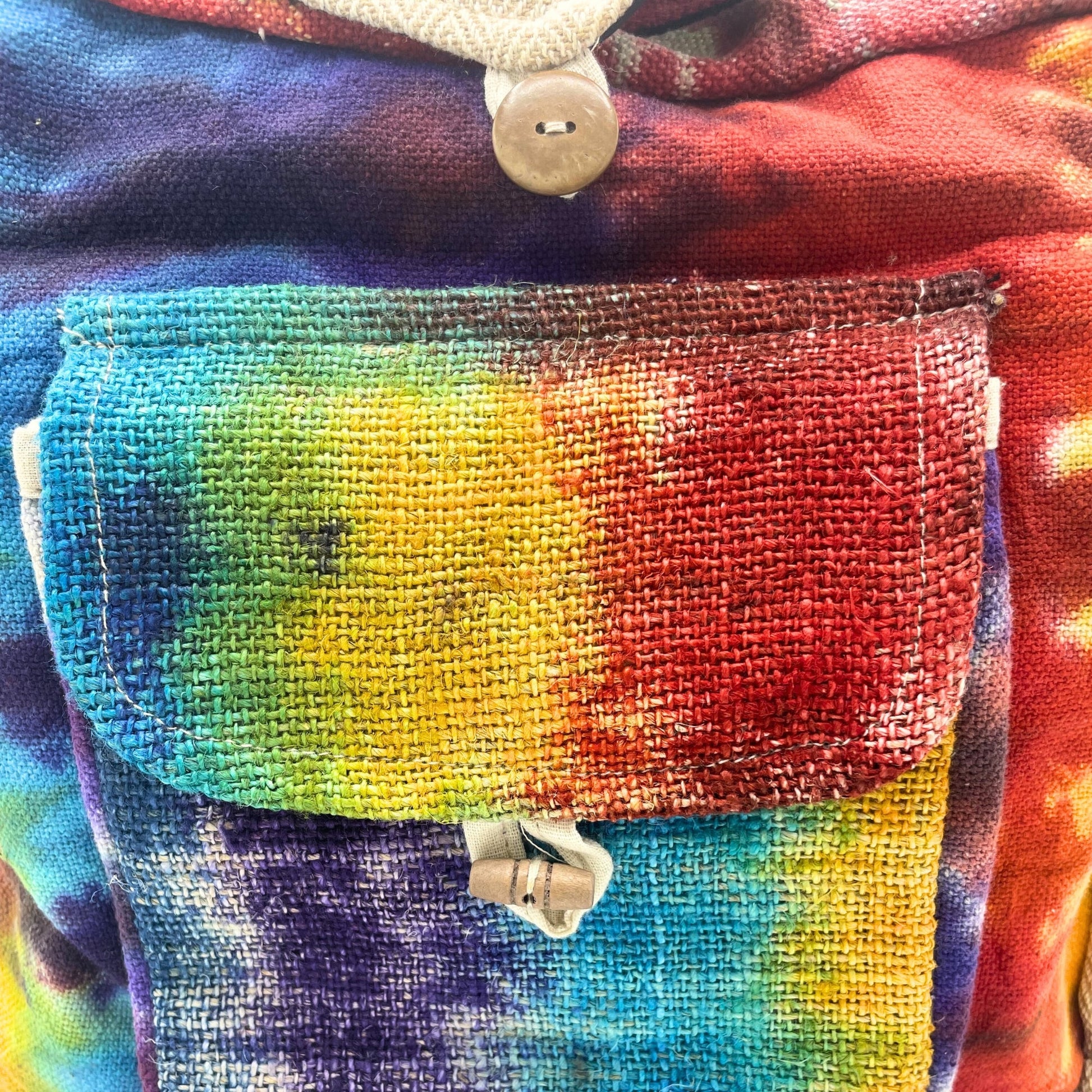 Eco-Friendly Tie Dyed Hemp and Cotton Bag - Study product packaging on clean background from Quintessential Holistic Health Ltd