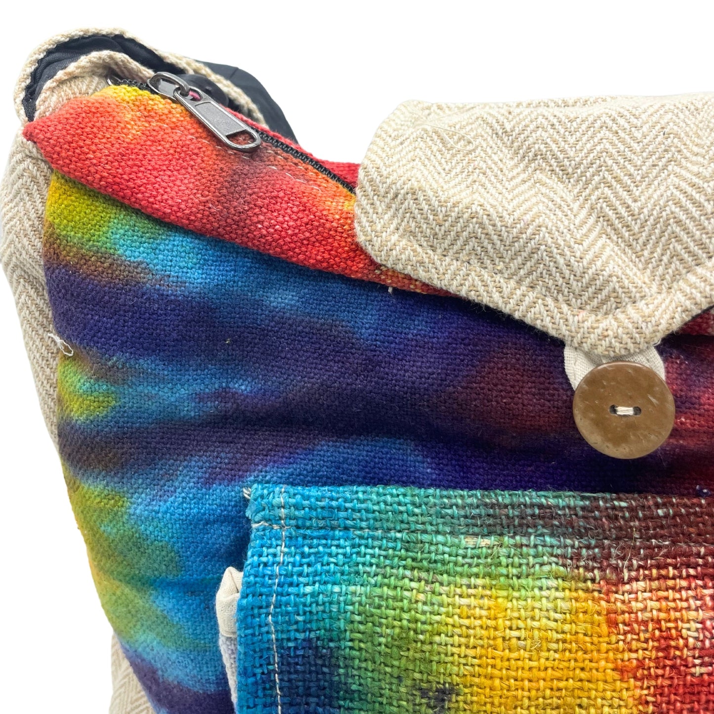 Eco-Friendly Tie Dyed Hemp and Cotton Bag - Study product packaging on clean background from Quintessential Holistic Health Ltd