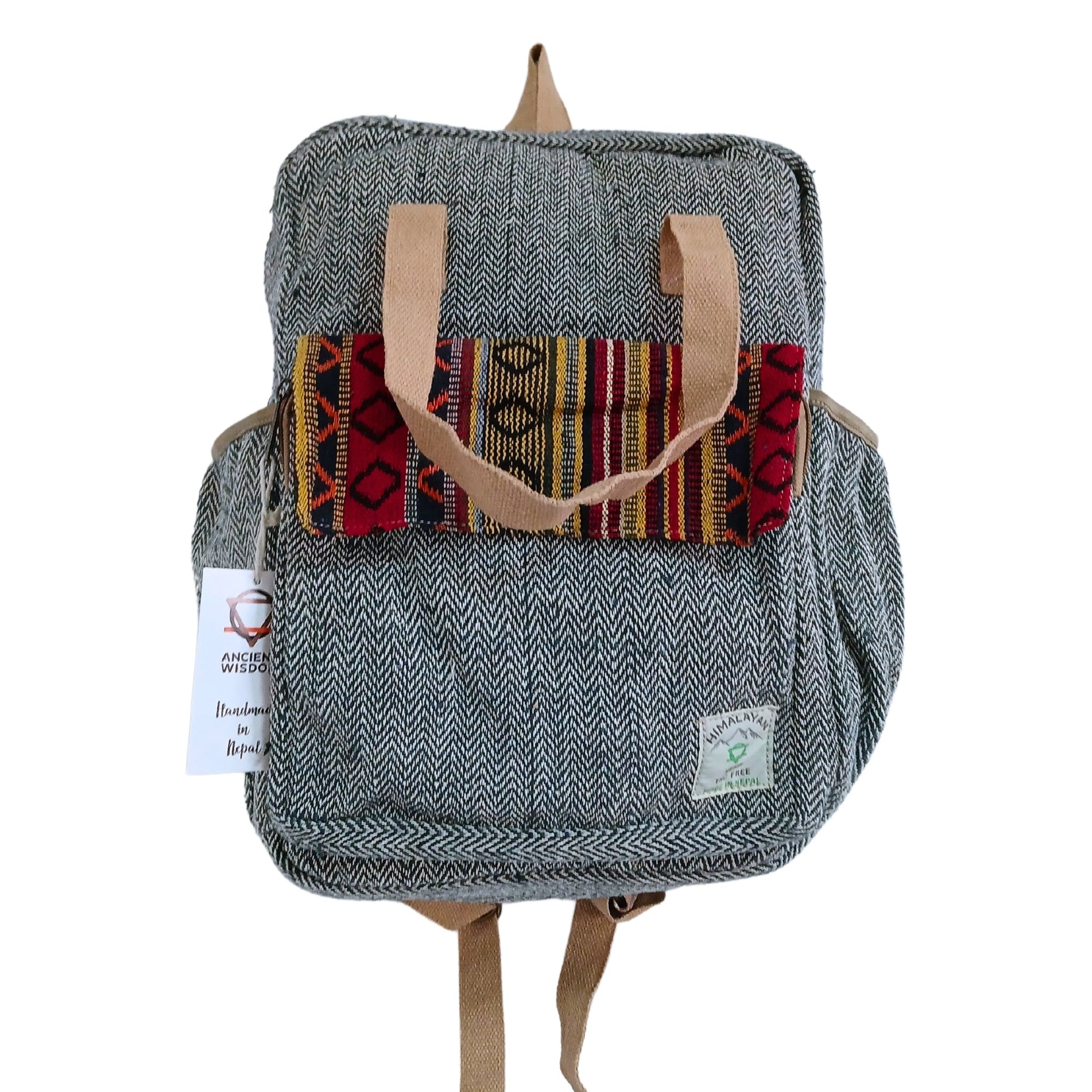 Eco-Friendly Hemp and Cotton Adventure Backpack - Annapurna product packaging on clean background from Quintessential Holistic Health Ltd