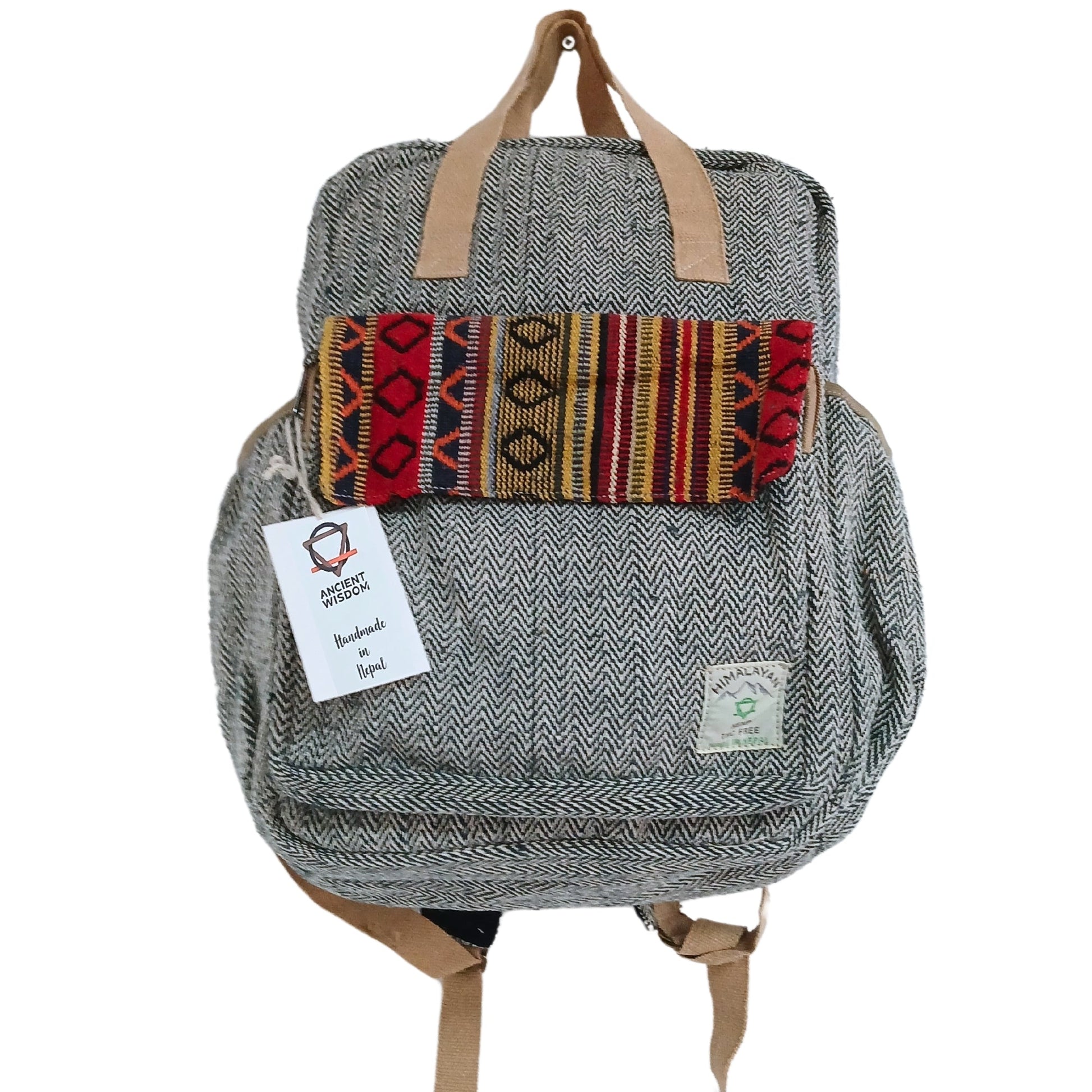 Eco-Friendly Hemp and Cotton Adventure Backpack - Annapurna product packaging on clean background from Quintessential Holistic Health Ltd
