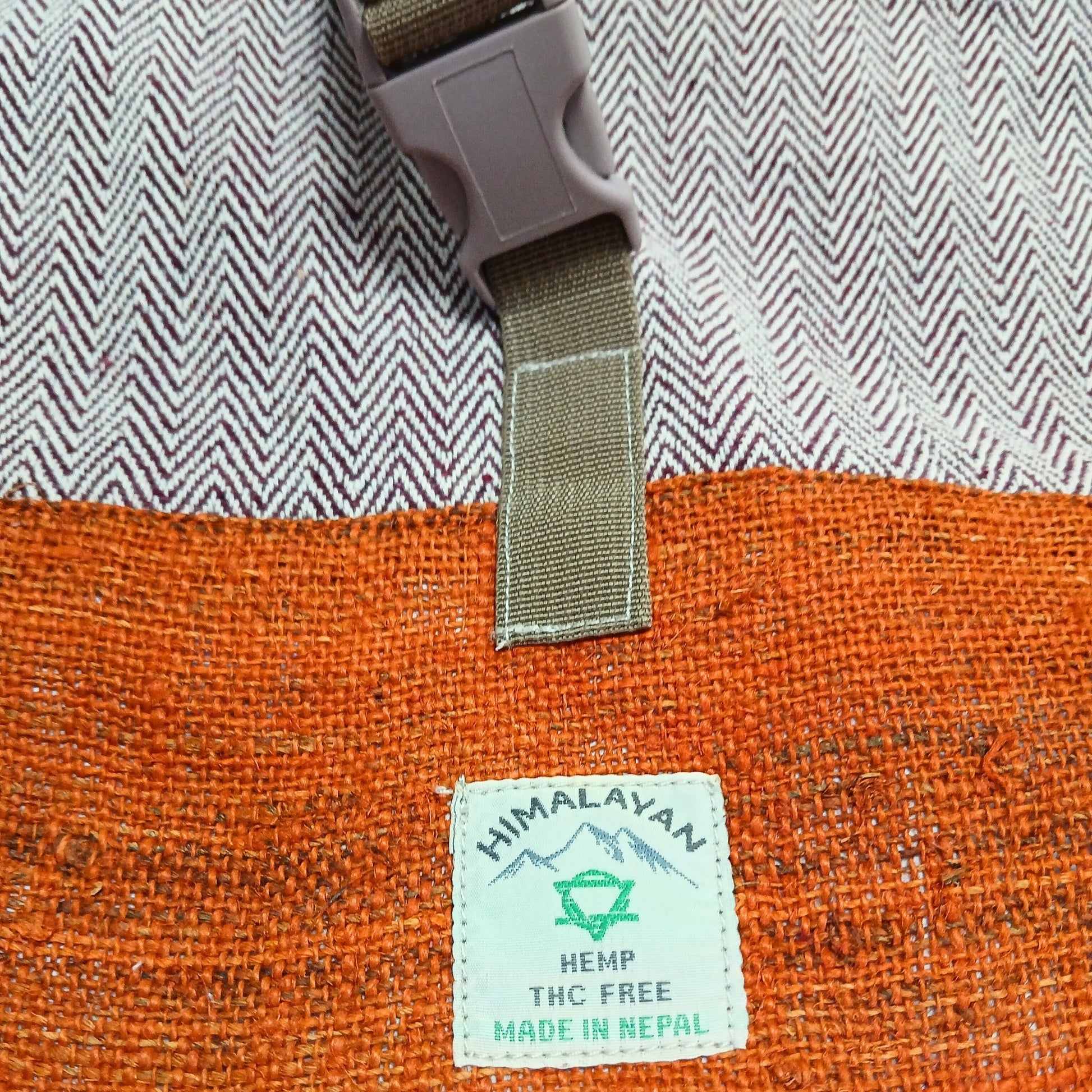 Eco-Friendly Hemp and Cotton Rolling Trekking Backpack - Sunset Orange product packaging on clean background from Quintessential Holistic Health Ltd