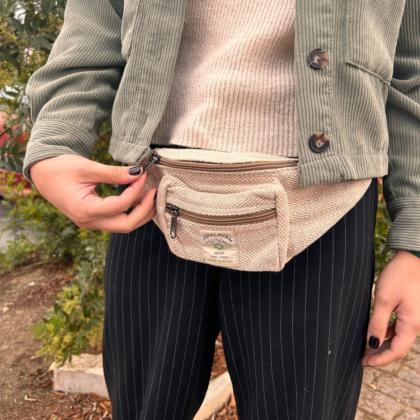 Eco-Friendly Hemp and Cotton Bumbag - Natural product packaging on clean background from Quintessential Holistic Health Ltd