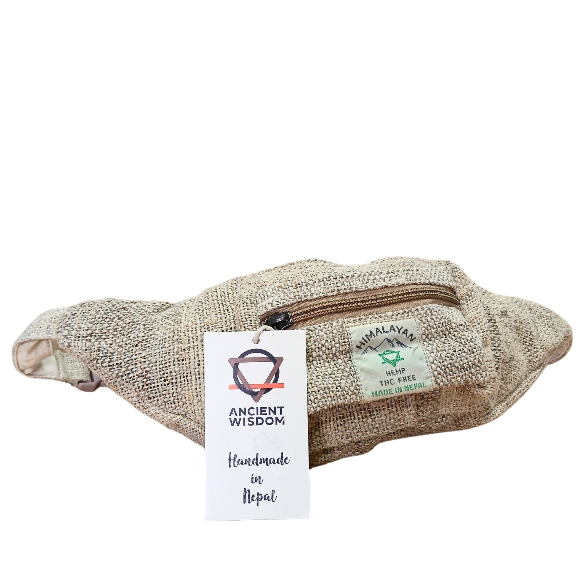 Eco-Friendly Extra Pure Hemp and Cotton Bumbag - Natural product packaging on clean background from Quintessential Holistic Health Ltd