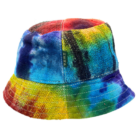Eco-Friendly Hemp and Cotton Unisex Festival Bucket Hat - Tie Dyed