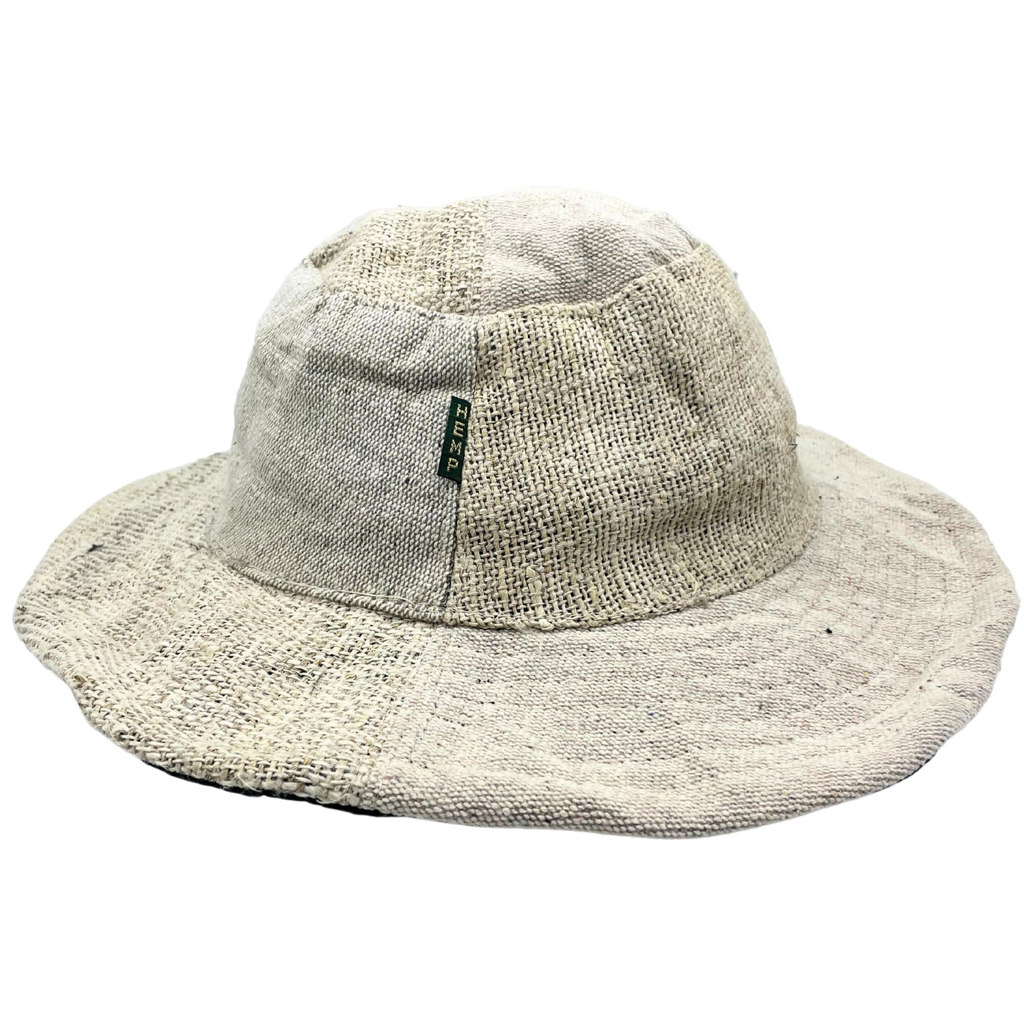 Eco-Friendly Hemp and Cotton Patch and Wired Unisex Boho Festival Hat - Natural product packaging on clean background from Quintessential Holistic Health Ltd