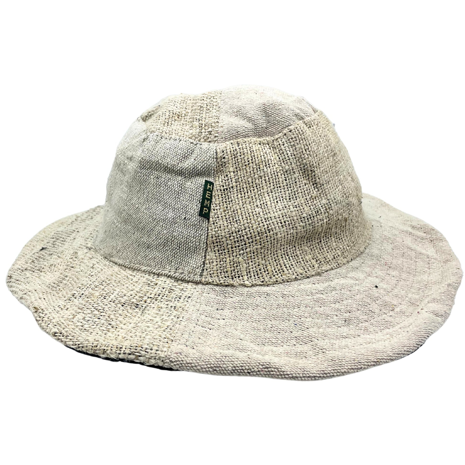 Eco-Friendly Hemp and Cotton Patch and Wired Unisex Boho Festival Hat - Natural product packaging on clean background from Quintessential Holistic Health Ltd