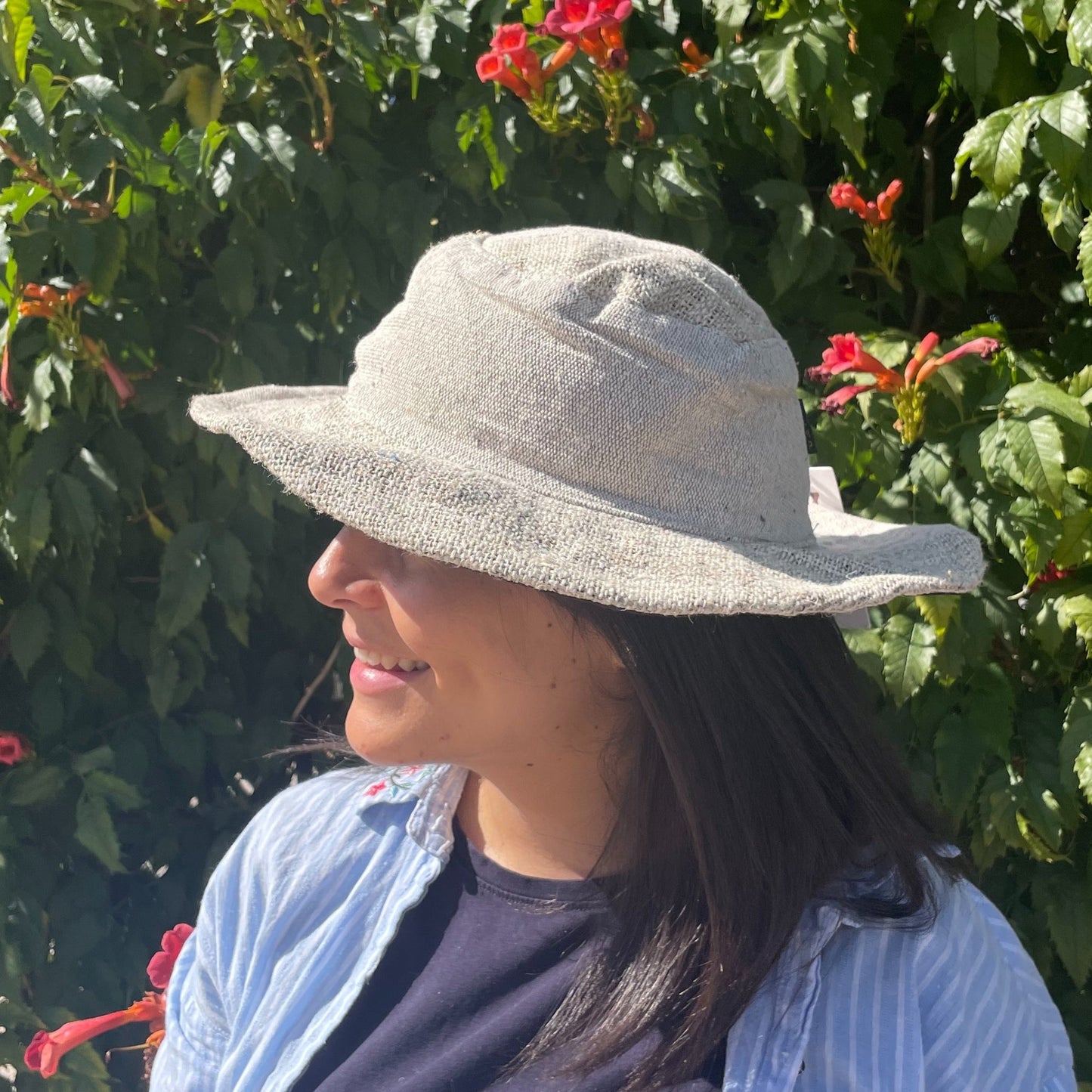 Eco-Friendly Hemp and Cotton Patch and Wired Unisex Boho Festival Hat - Natural product packaging on clean background from Quintessential Holistic Health Ltd