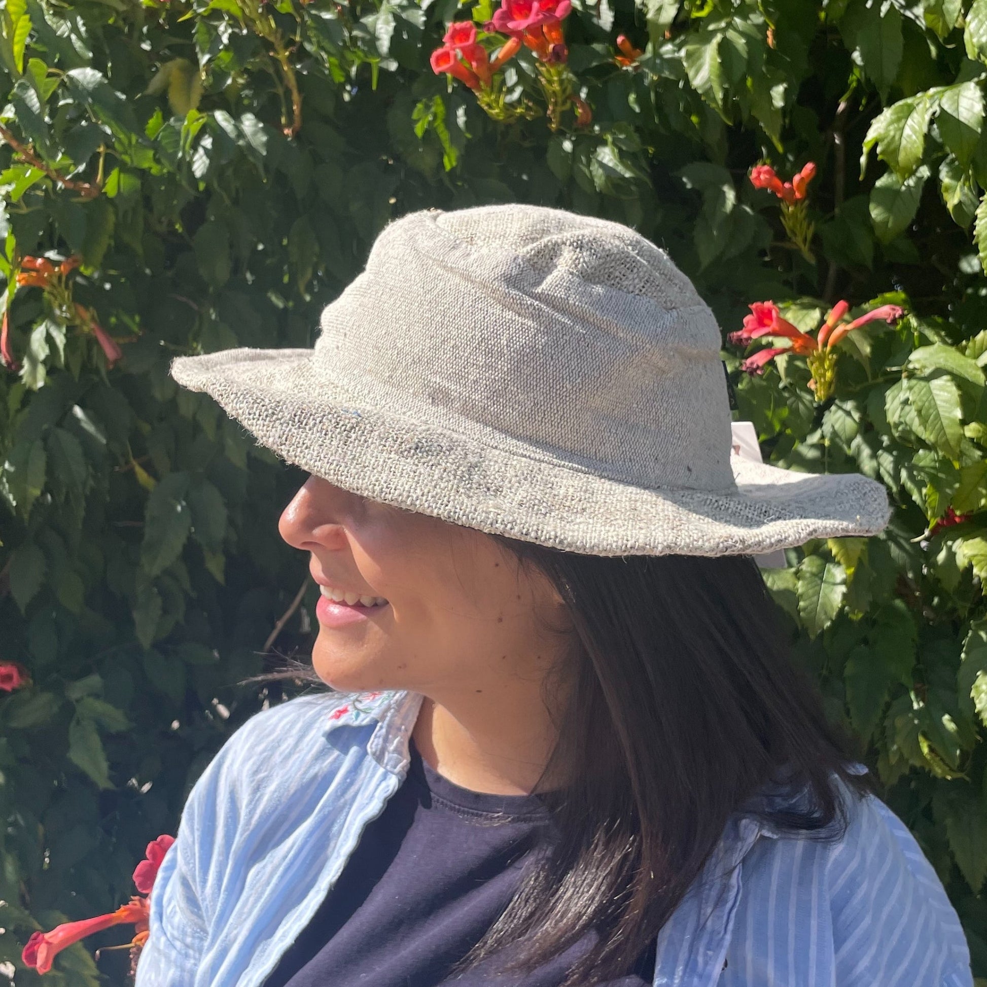 Eco-Friendly Hemp and Cotton Patch and Wired Unisex Boho Festival Hat - Natural product packaging on clean background from Quintessential Holistic Health Ltd