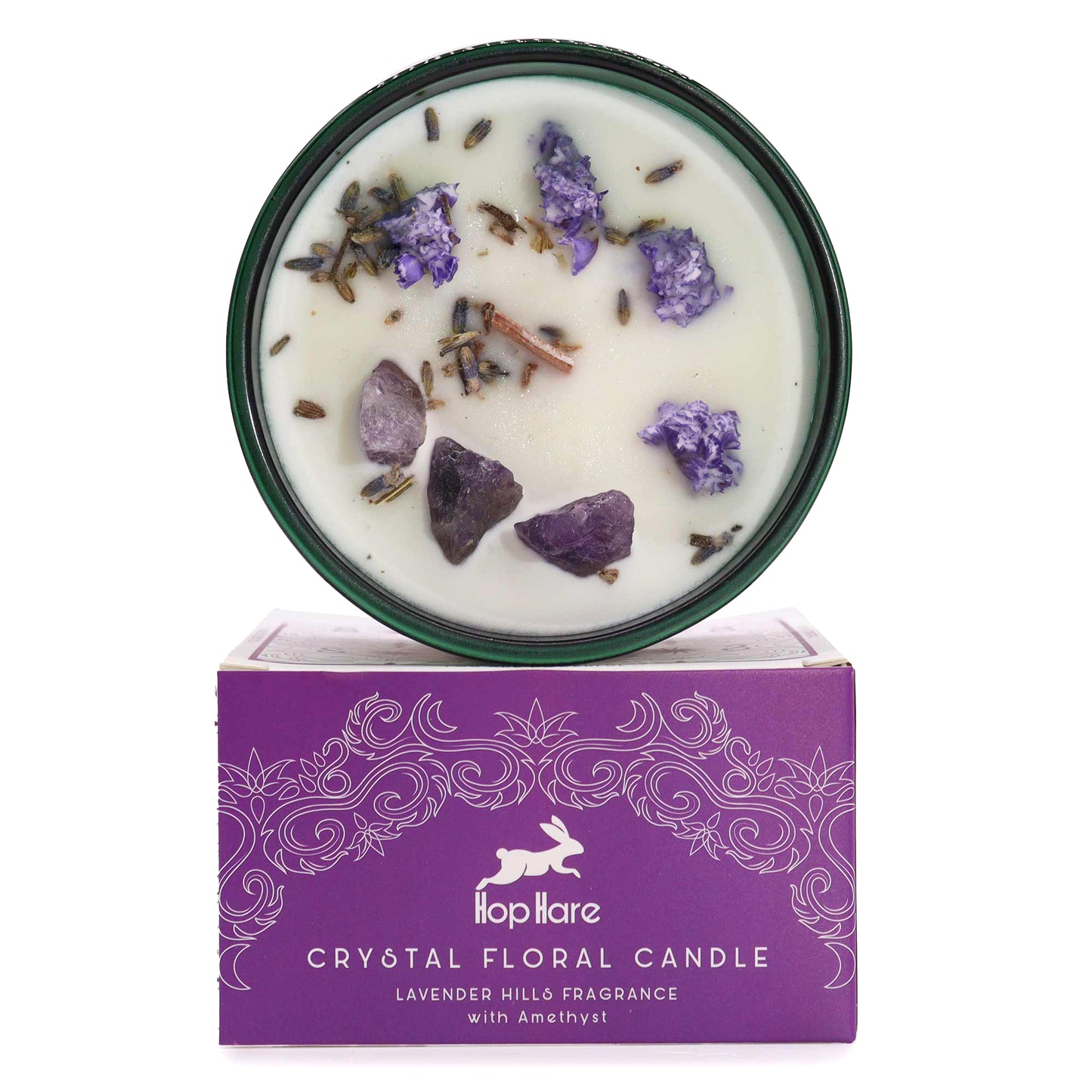 Hop Hare Crystal and Magic Flower Candles / Various Meaning and Scents