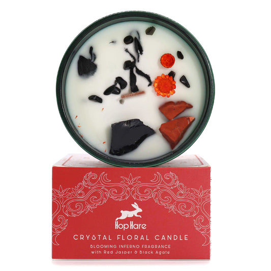 Crystal Magic Flower Eco-Friendly Soy Wax Candle - The Devil product packaging on clean background from Quintessential Holistic Health Ltd