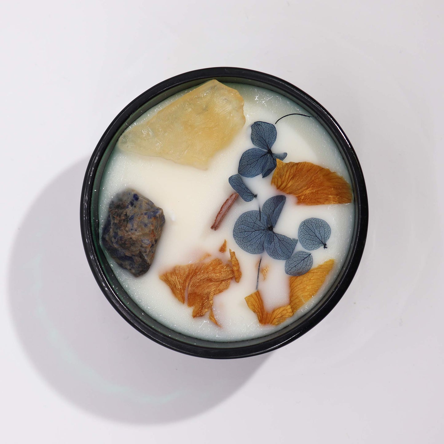 Crystal Magic Flower Eco-Friendly Soy Wax Candle - The Sun product packaging on clean background from Quintessential Holistic Health Ltd