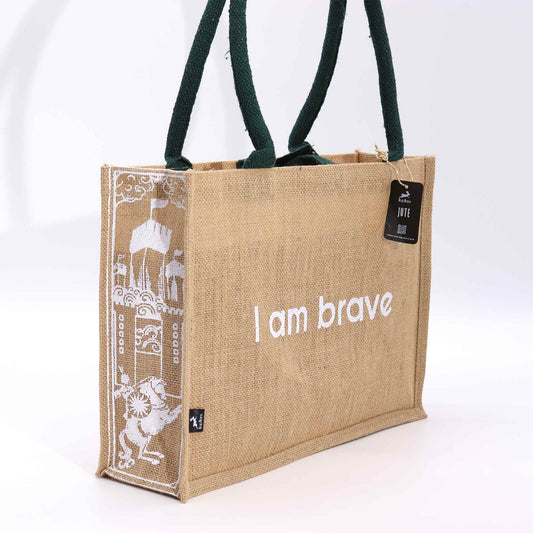 Eco-Friendly Jute Tote Bag - I Am Brave