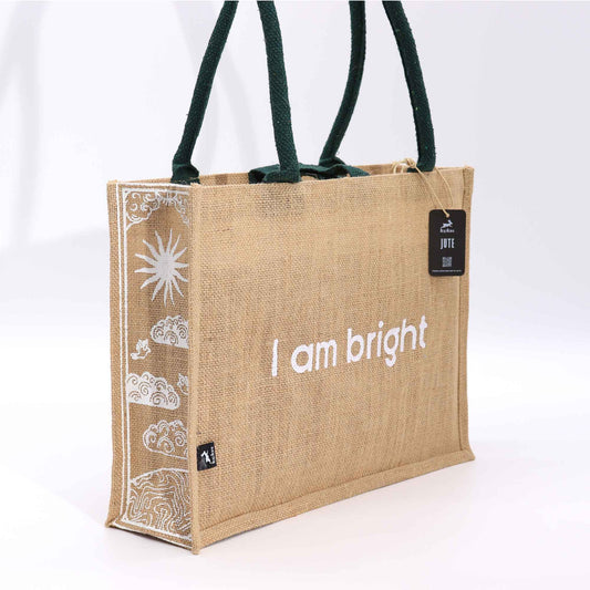 Eco-Friendly Jute Tote Bag - I Am Bright