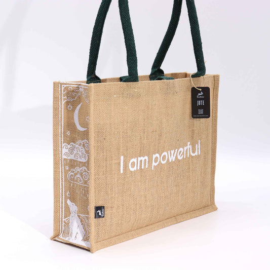 Eco-Friendly Jute Tote Bag - I Am Powerful