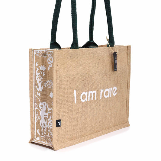 Eco-Friendly Jute Tote Bag - I Am Rare - main product image from Quintessential Holistic Health Ltd UK