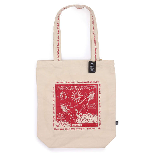 Lovers Tarot Card Eco-Friendly Cotton Canvas Tote Bag - I Am Loved - main product image from Quintessential Holistic Health Ltd UK