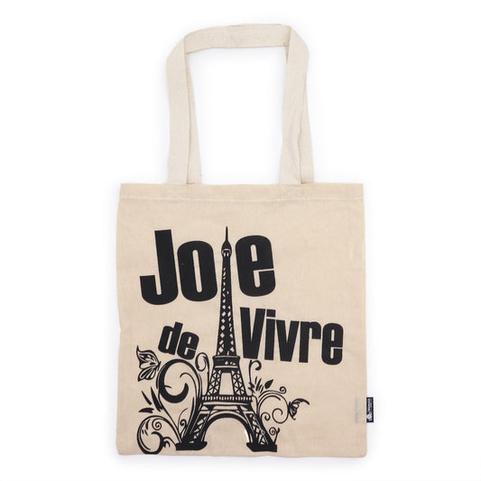 Iconic Natural Cotton Tote Bag - Joie de Vivre - Natural - main product image from Quintessential Holistic Health Ltd UK