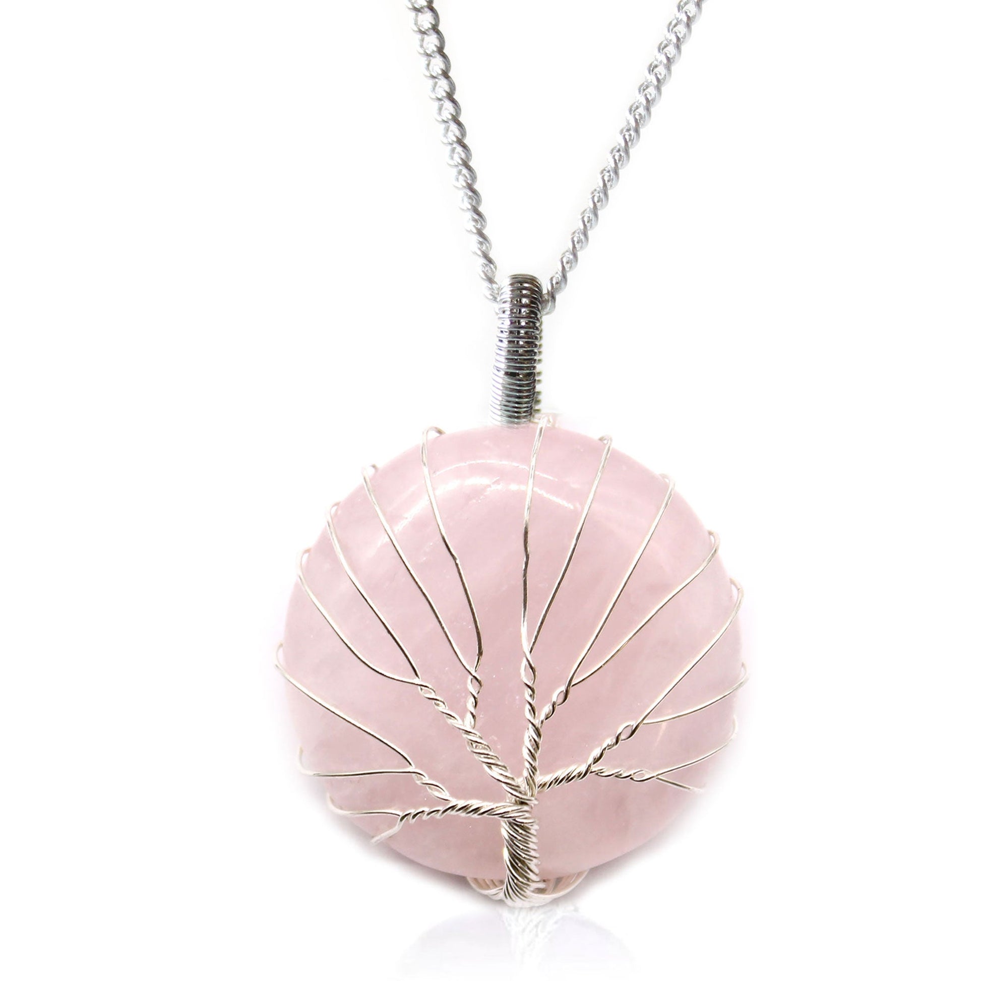 Tree of Life Gemstone Necklace - Rose Quartz product packaging on clean background from Quintessential Holistic Health Ltd