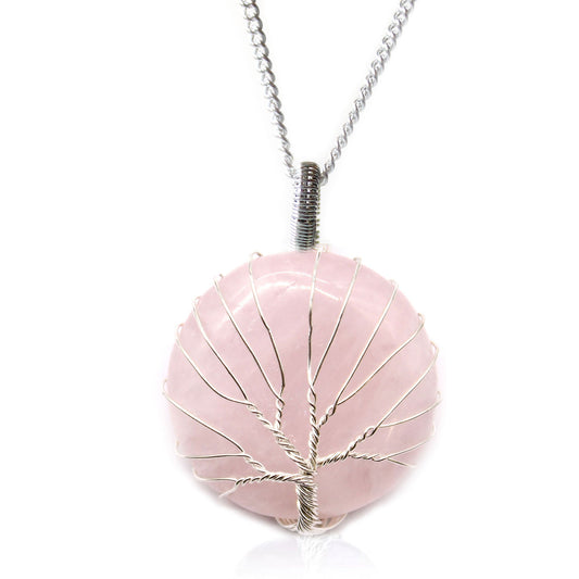 Tree of Life Gemstone Necklace - Rose Quartz product packaging on clean background from Quintessential Holistic Health Ltd
