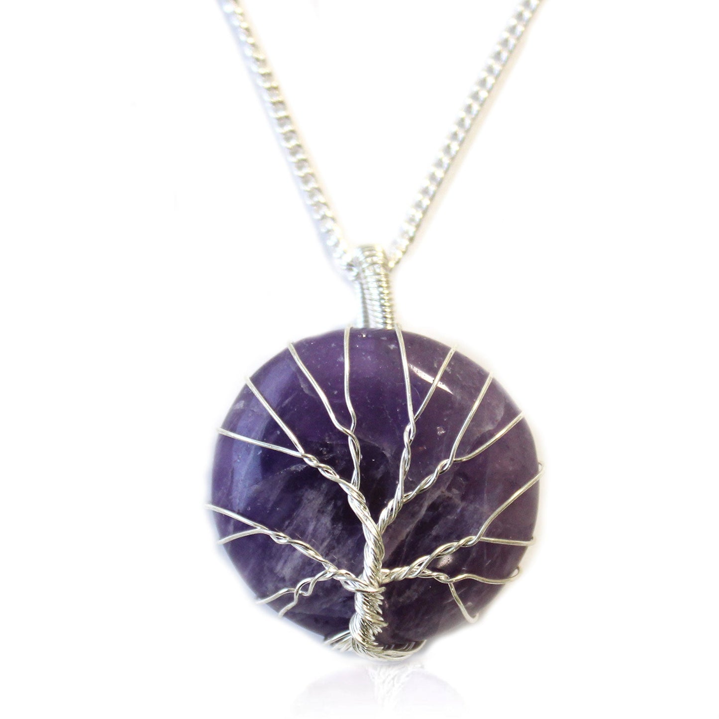 Tree of Life Gemstone Necklace - Amethyst product packaging on clean background from Quintessential Holistic Health Ltd